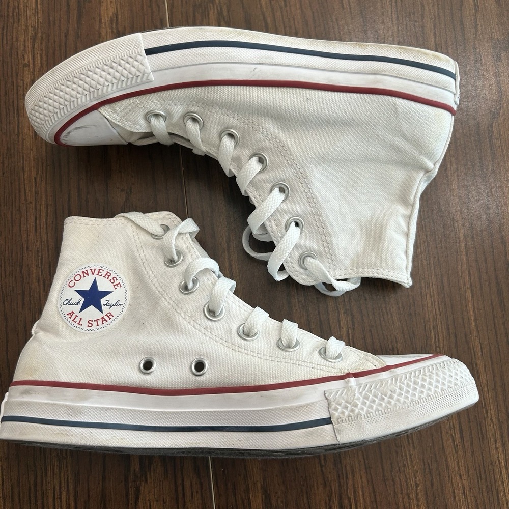 Converse Chuck Taylor All Star High Top White Canvas Sneakers Women's 6